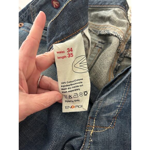 Vintage Energie Jeans Kirk Y2K Style Italy SZ34/35 100% Cotton Demin Classic - Picture 10 of 15